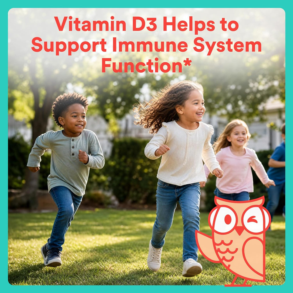 Kids Bone Support 4-in-1 Gummies with Calcium, Vitamin D3, K2 & Phosphorus for Growing Bones, Strawberry Mango, 60 Count (30 Day Supply)