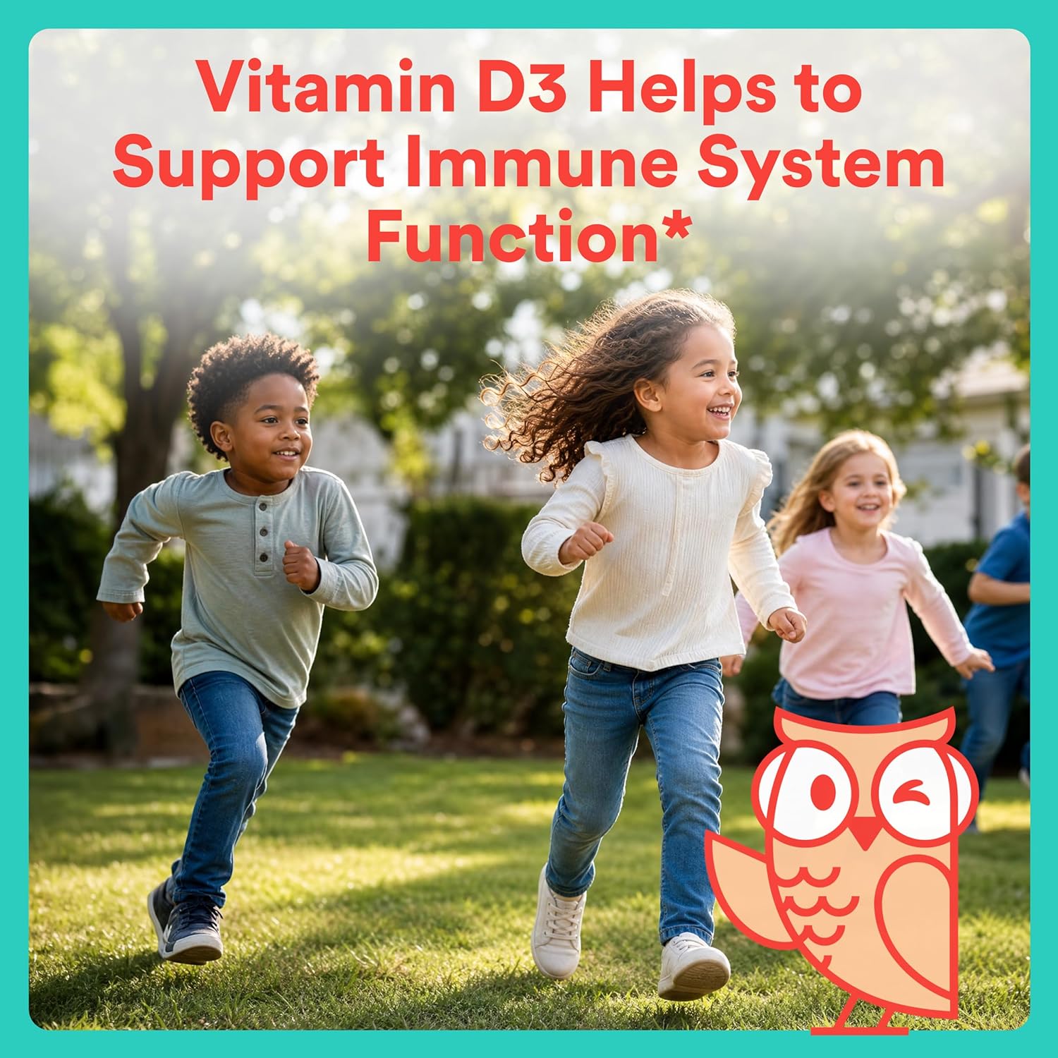 Kids Bone Support 4-in-1 Gummies with Calcium, Vitamin D3, K2 & Phosphorus for Growing Bones, Strawberry Mango, 60 Count (30 Day Supply)