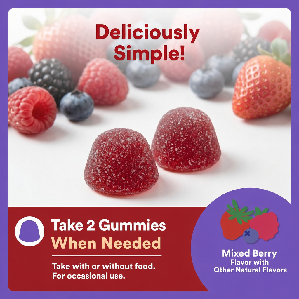 Stress Support Gummies: Fast-Acting Calm & Mood Support with L-Theanine 200mg & Ashwagandha (Sensoril), Non-Drowsy, Mixed Berry Flavor, 60 Count (30 Day Supply)