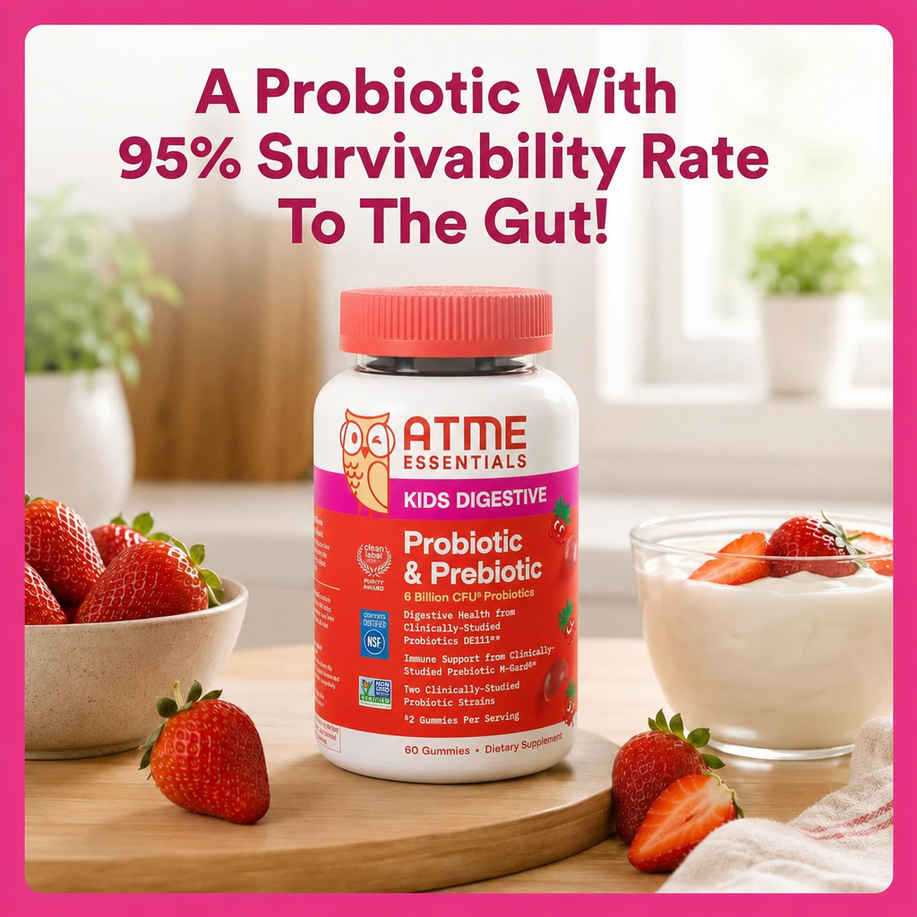 Kids Probiotic & Prebiotic Gummies for Digestive Health, Grape, 30 Count (30 Day Supply)