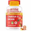 Kids Cognitive Omega-3 Brain Gummies with DHA & EPA, Citrus Strawberry, 60 Count (30 Day Supply)