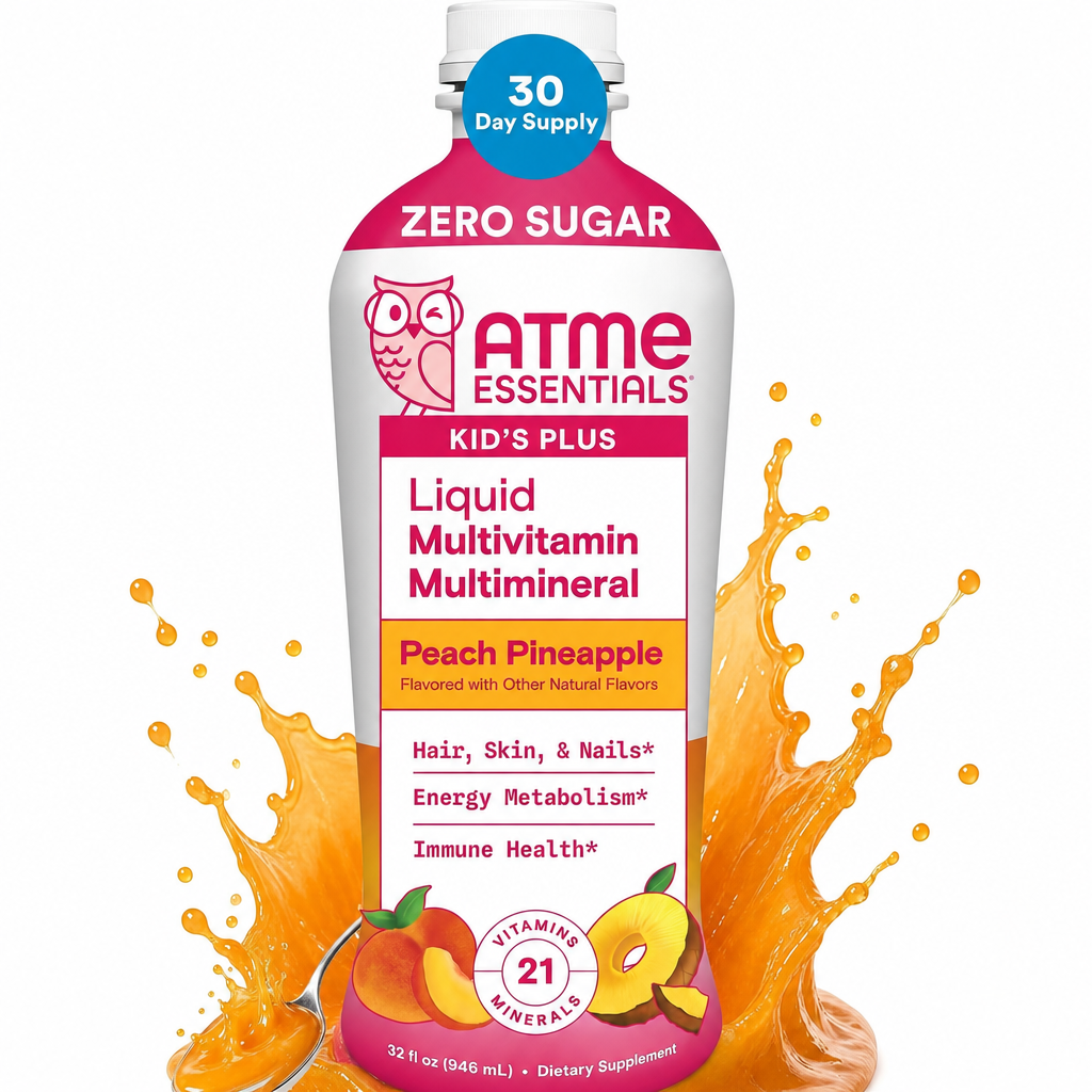 Zero Sugar Liquid Multivitamin Multimineral for Kids, Peach Pineapple Flavor, 32 Oz (31 Servings)